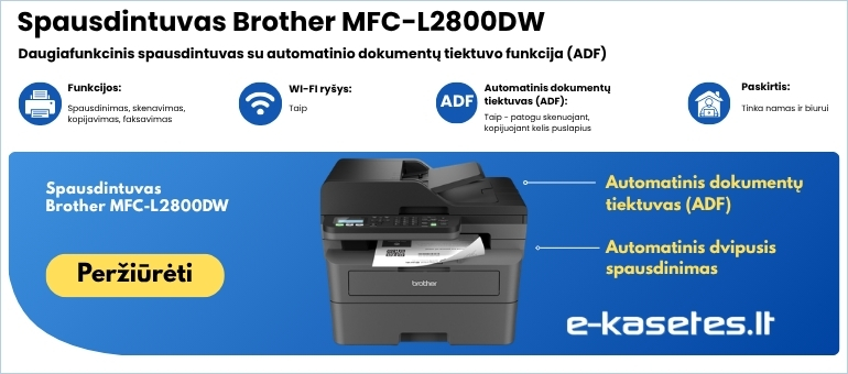 Brother MFC-L2800DW daugiafunkcis lazerinis spausdintuvas su Wi-Fi ir automatiniu dokumentų tiektuvu